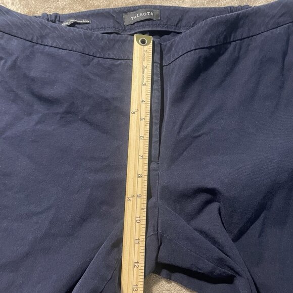Talbots Pants Womens 18WP Hampshire Ankle Stretch Navy Blue High Rise Cropped - Picture 5 of 7